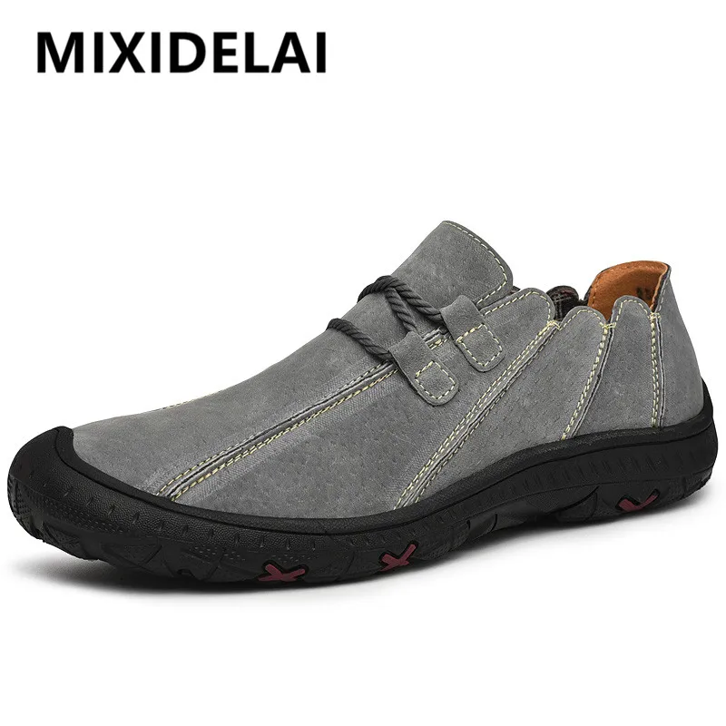 New Men\'s Flat Casual Shoes Handmade Genuine Leather Men\'s Shoes Comfortable Loafers Breathable Moccasins Outdoor Men Sneakers