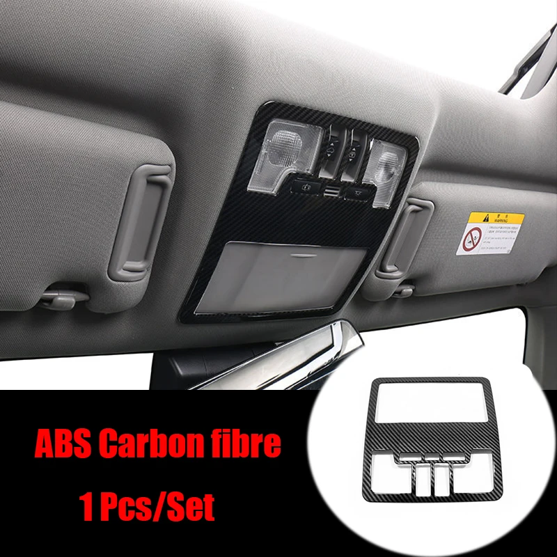 

For Toyota Highlander Kluger 2014-2018 accessories ABS Carbon Silver Car front reading Lampshade panel Cover Trim Car Styling