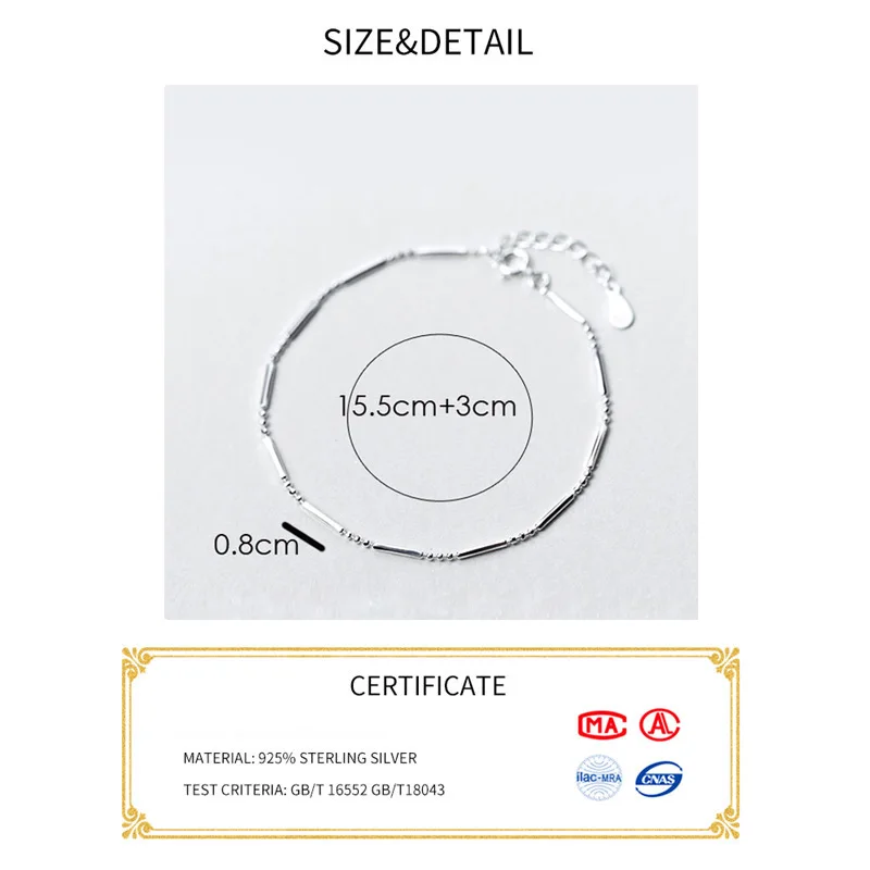 La Monada Fine Silver 925 Biżuteria Bransoletka Kobieta Mały koralik Minimalistyczne bransoletki dla kobiet Srebro 925 Sterling — zdjęcie 3