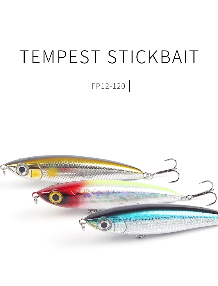 

Tempest Stickbait Sinking Top Water Pencil Lure Wobbler 120mm 24g 26g Rattle Sound Walking Fishing Bass Pike Bait