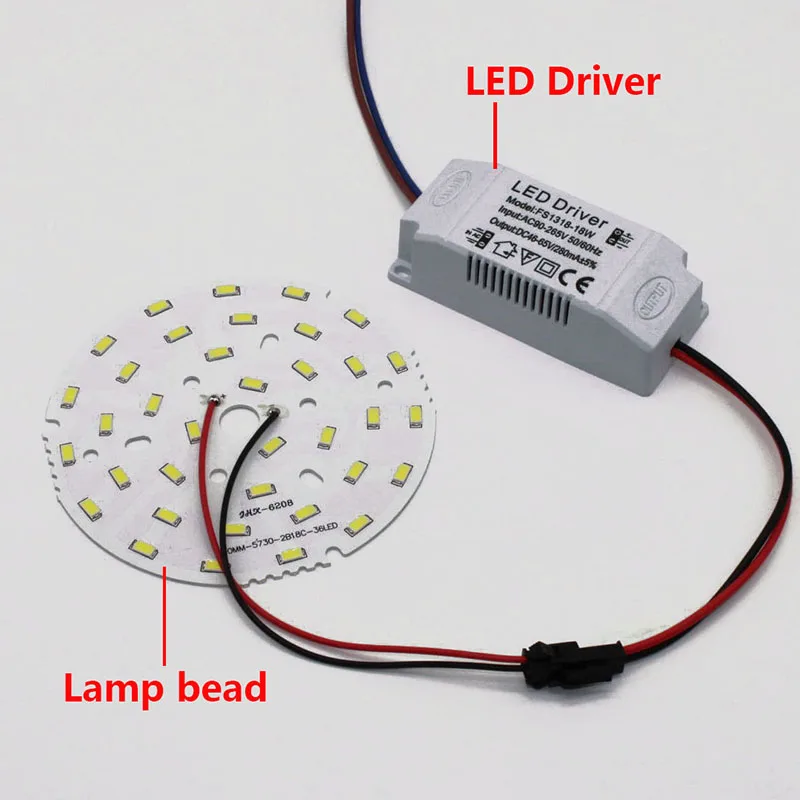 High Brightness LED 5730SMD Lamp Bead Light Board Bulb Round Transformation Light Source 3-18W 32-100MM And LED Driver.