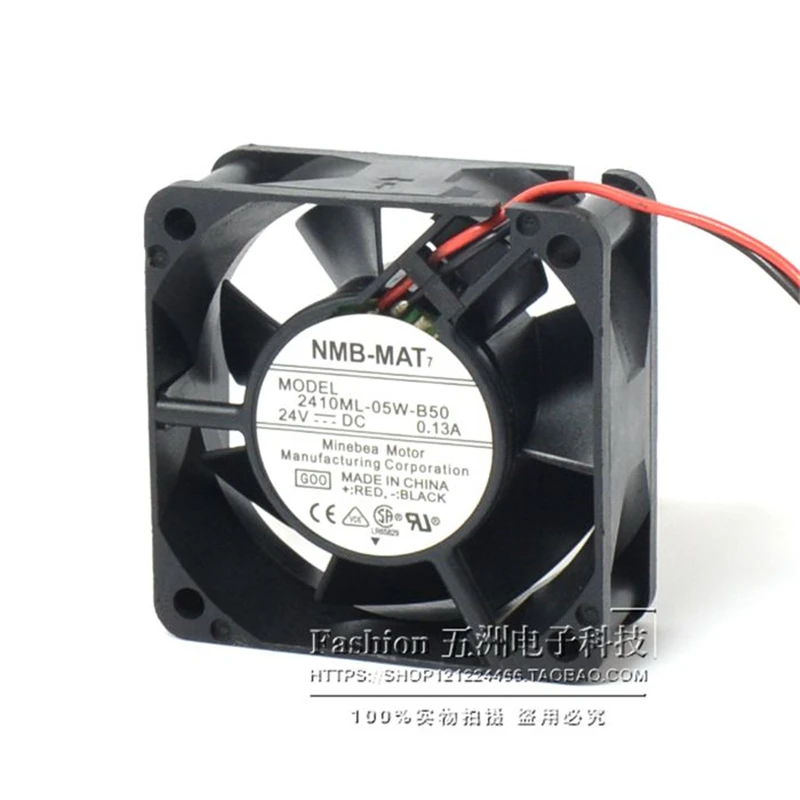 Original NMB 2410ML-05W-B50 6025 60MM 60*60*25MM Server case Cooling fan 24V 0.13A with 2pin