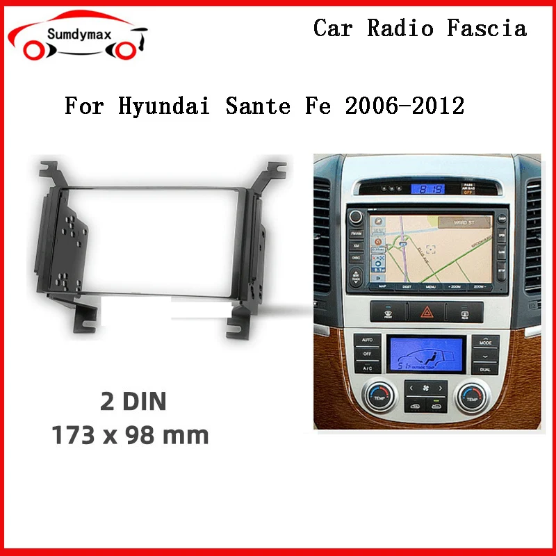 

Комплект отделки автомобильной радиосистемы для HYUNDAI santa fe 2006-2010, облицовка для автомобильного DVD-плеера, адаптер для аудио-фитинга, лицевая панель In-dash