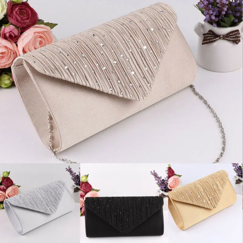 Glitter Carteira Saco de Embreagem para Mulheres, Senhoras Borla, Evening Wedding Handbag, Party Prom, Coin Purse Chain