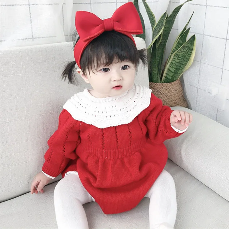 Body de punto para bebé y niña, mono de manga larga con cuello de muñeca, Algodón puro, triangular, escalada, novedad de otoño