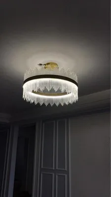 Art Glass Gold Round Oval Chandeliers