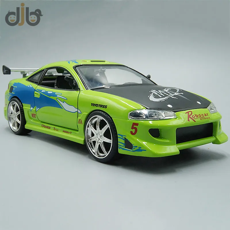 1:24 Diecast Car Model Toy Brian\'s Eclipse Miniature Vehicle Replica For Collection