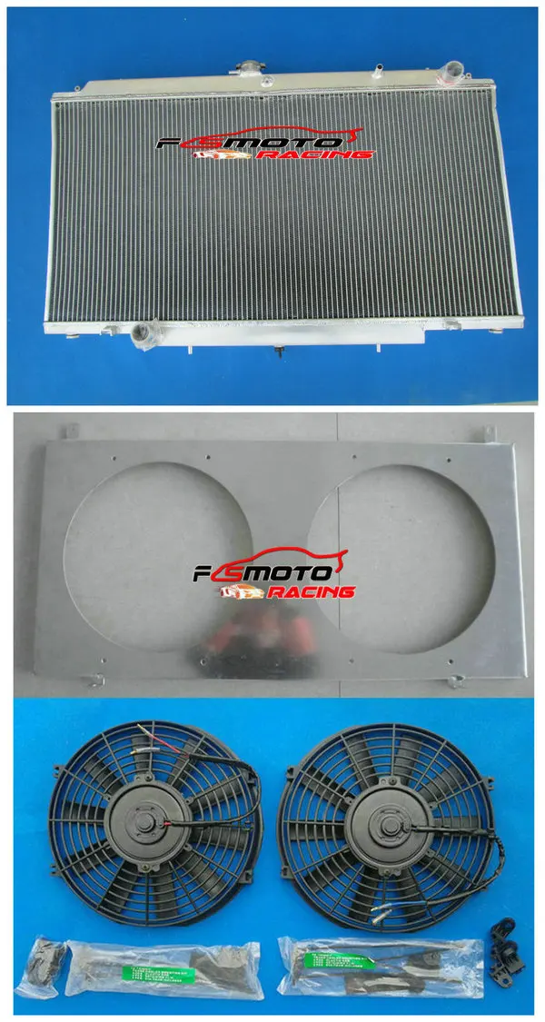 All Aluminum Radiator +Shroud + Fan For 1997-2001 Nissan PATROL Y61 GU PETROL 4.5L TB45 MT 1997 1998 1999 2000 2001