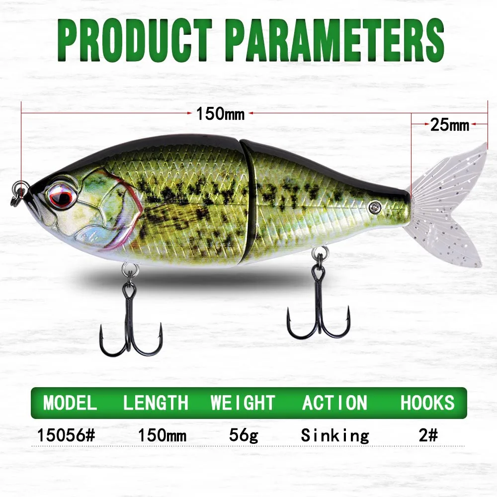 CF Lure Swimbait articulado – Señuelo hundible para lucio y perca - imagen 4