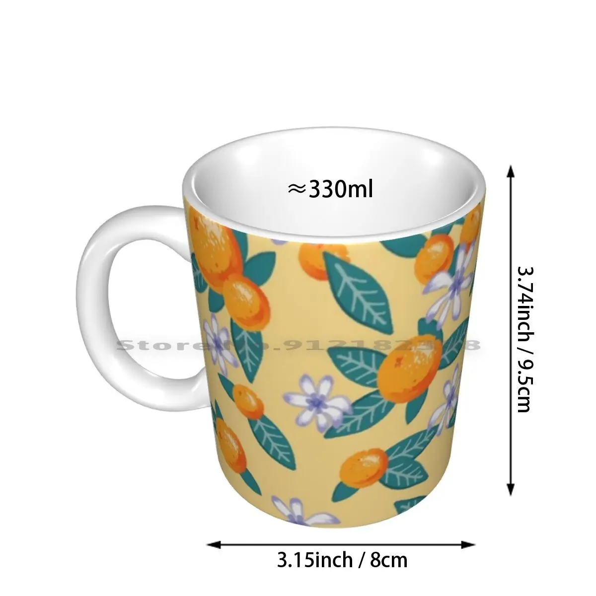 Oranges Of Seville Ceramic Mugs Coffee Cups Milk Tea Mug Oranges Fruit Blossom Leaves Seville Spain Sevilla Naranjas Pattern