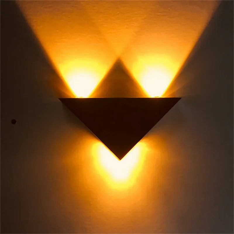 

3W Wall Lamp Round Triangle Shape Modern Indoor LED Lighting Aluminium Bedroom Beside Light for Home Decor AC110V 220V