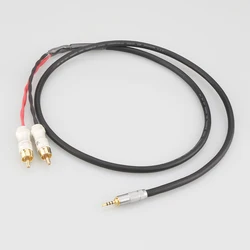 HIFI 2.5/3.5/4.4mm wyważone męski na męski na 2 RCA Adapter Audio kabel 6.35mm XLR 7n-OCC pojedyncze Copperr kabel Audio