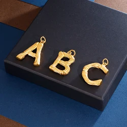 A-Z Big Letters Name Initial Pendant Necklace For Men And Women Gold Color Exaggerated Metal Letter Charm Jewelry