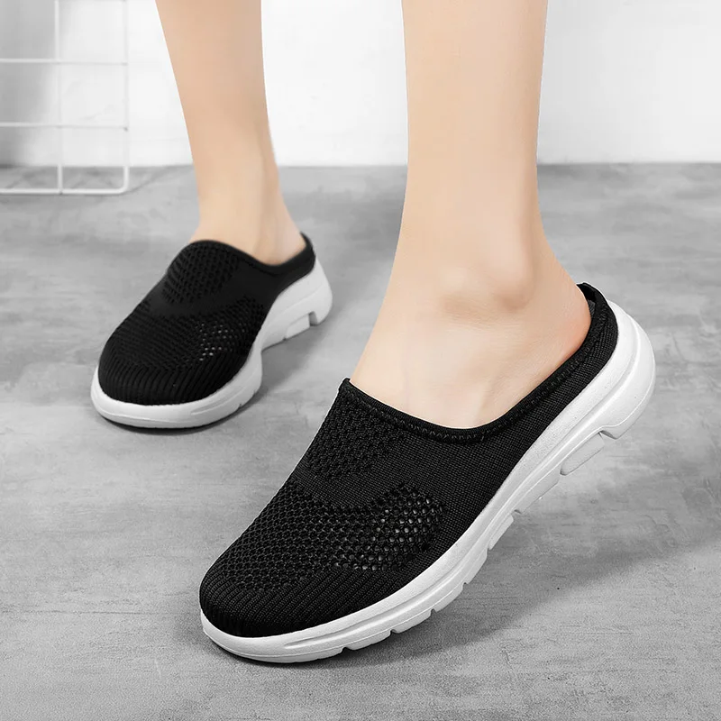 STRONGSHEN Women Shoes  Spring Casual Breathable Flying Woven Light Flat Shoes Women Casual Sneakers Flats Ladies Shoes