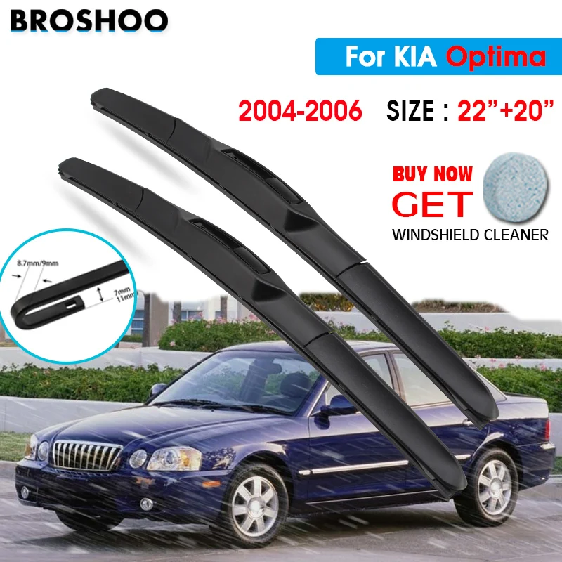 

Car Wiper Blade For KIA Optima 22"+20" 2004-2006 Atuo Windscreen Windshield Wipers Blades Window Wash Fit U Hook Arms