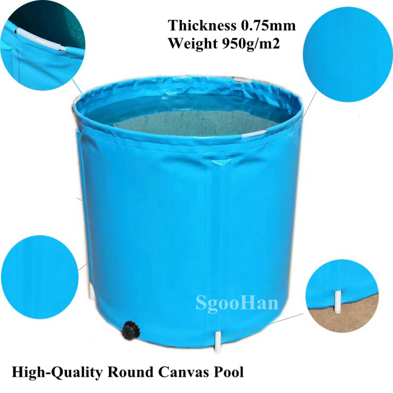 Circular Canvas Water Pool Tarpaulin Home Aquarium Fish Tank Children Swimming Pool Aquaculture Water Tank With Support Bracket