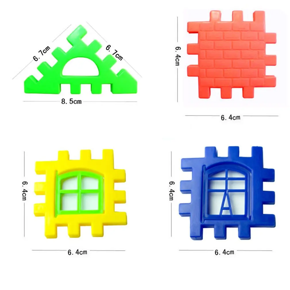 24pcs/lot Interlocking Building Blocks Plastic House Blocks DIY Playset Toy for Children Enlightenment Educational Toy