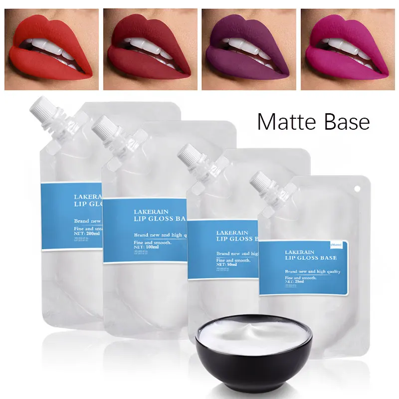 Matte Lip Gloss Base Gel for Lipgloss Diy Handmade Lip Tint Long Lasting Raw Material 25/50/100/200ml Lip Gloss Vedor Wholesale