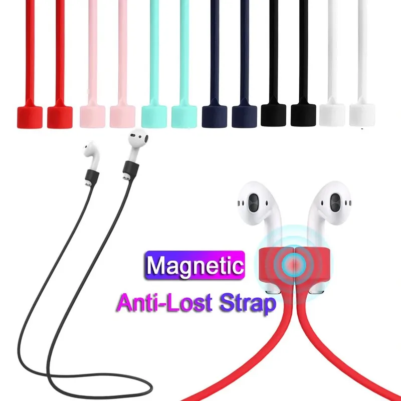 Fone De Ouvido Silicone Anti Lost Magnetic Rope Earphones for Apple Airpods 2 1 Air Pods Bluetooth Wireless Headphone Earbuds