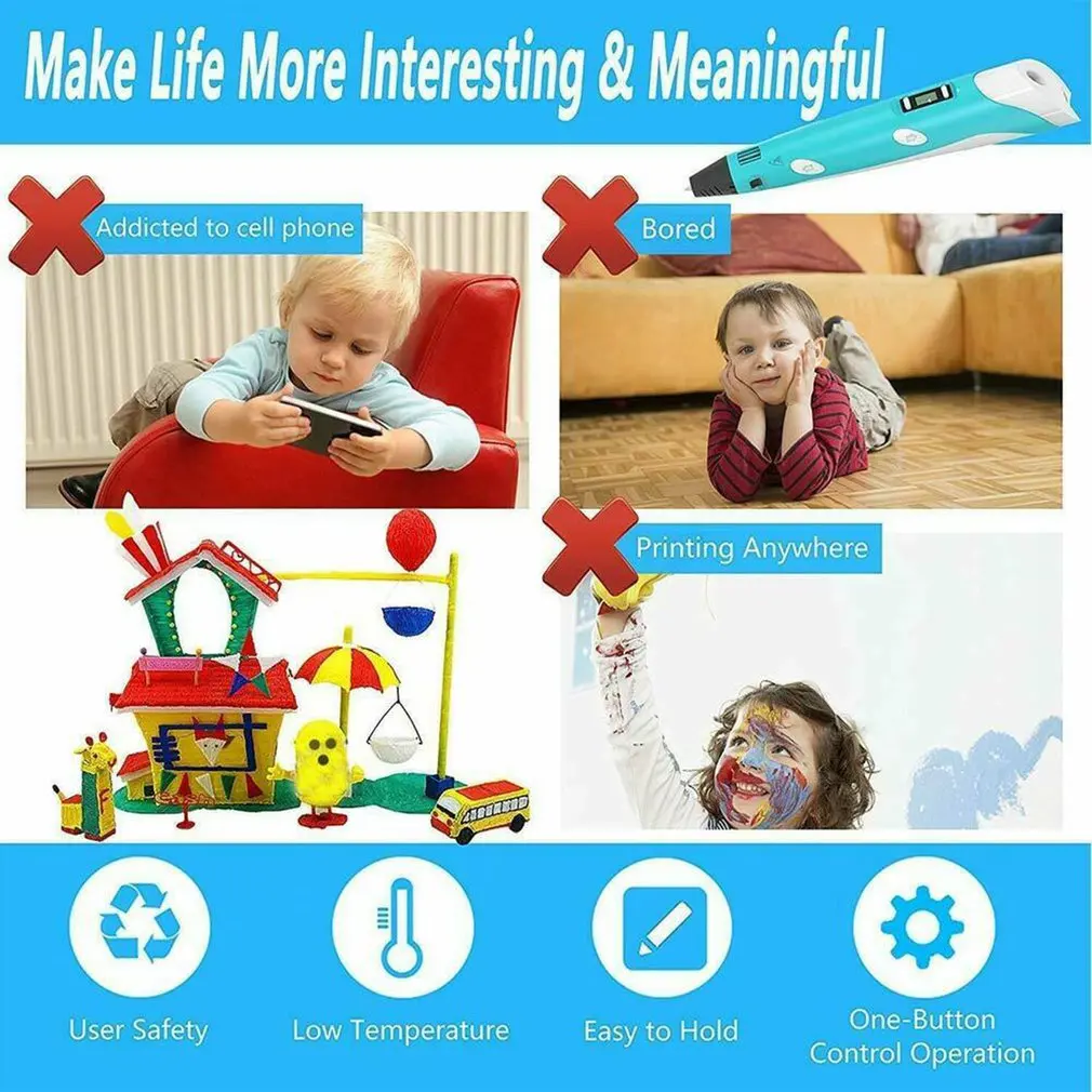 3D การพิมพ์ปากกาจิตรกรรมปากกาวาดภาพวาดปากกาวัสดุสิ้นเปลือง3M PLA/ABS Crafting Filament Doodle Drawing Art Printer ของขวัญเด็ก