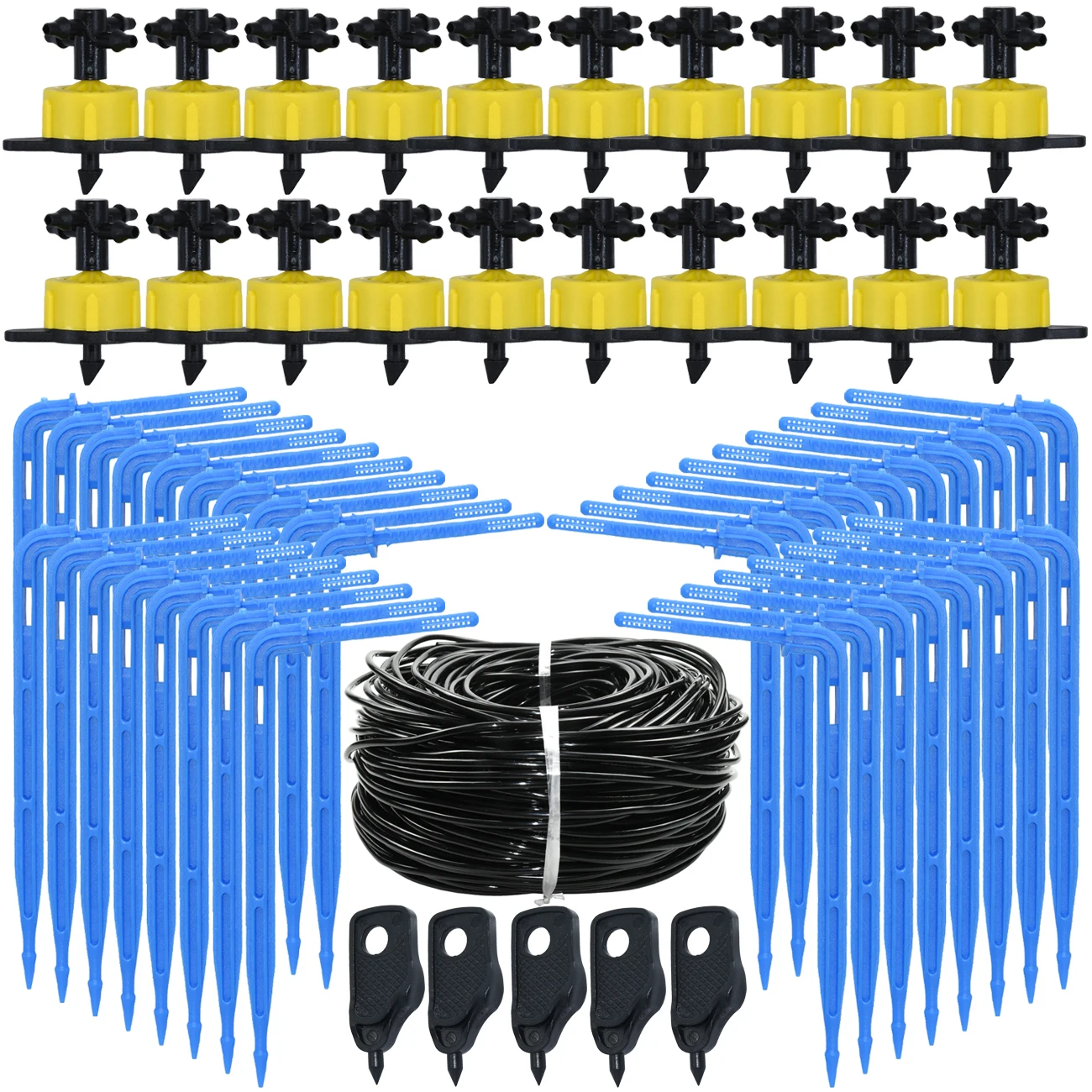 

KESLA 2L Drip Irrigation System Spider Distribution Assembly with 4 Elbow Arrow Dripper 2L/H Drip Emitters Kit 3/5mm Hose