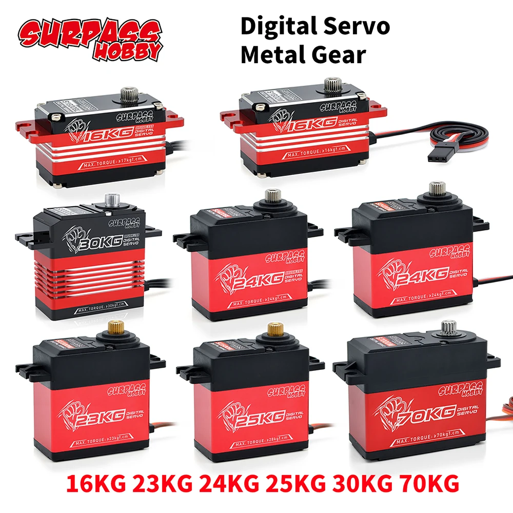 Surpass Hobby 16KG 23KG 24KG 25KG 30KG 70KG Metal Gear Digital Servo for 1/10 1/8 1/7 1/5 RC Car