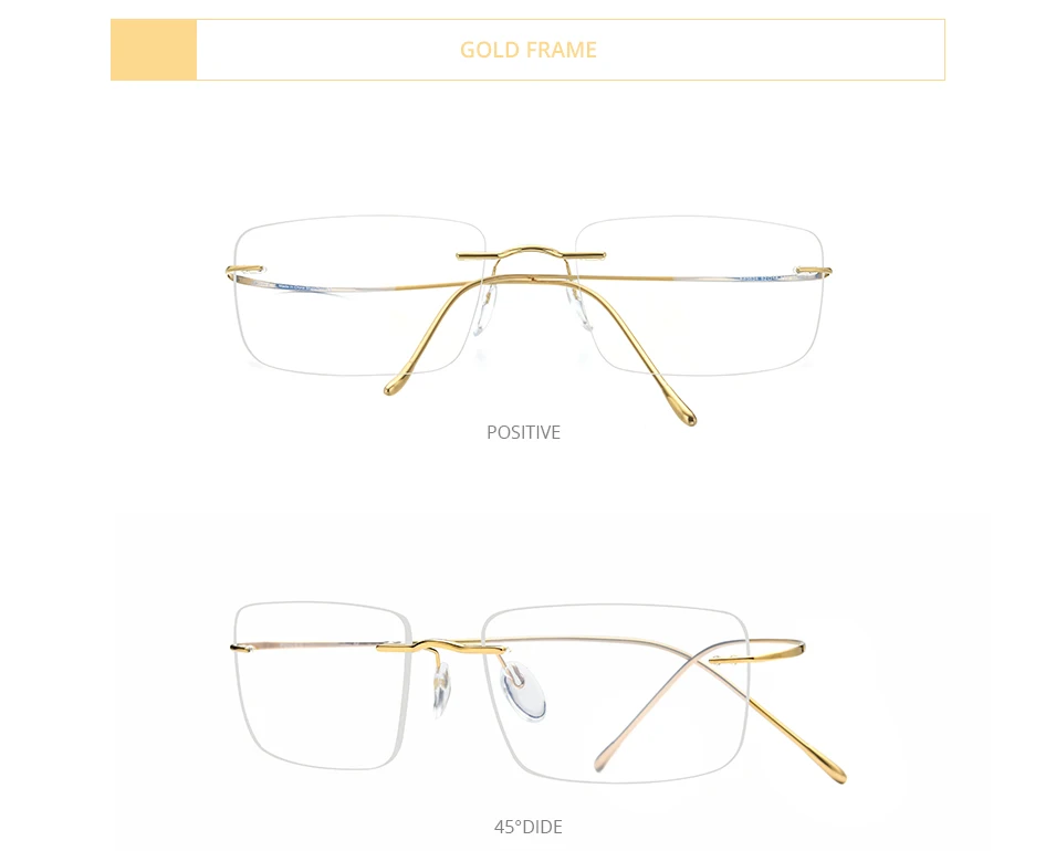 FONEX B Titan Brillengestell Herren Neues Markendesign Randlose quadratische Brillen Rahmenlose Damen Ultraleichte japanische Brillen 85634 – Detail 17