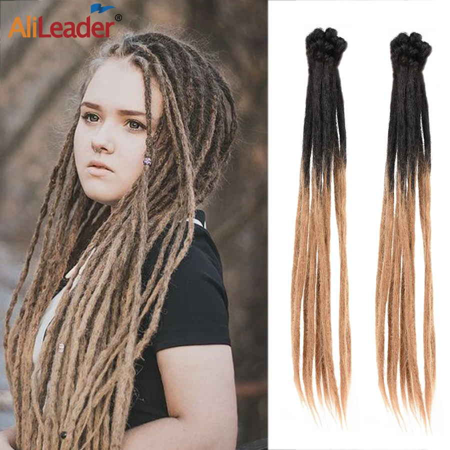 합성 5/10Pcs 여성을위한 수제 Dreadlock 20Inch 수제 Dreadlocks 헤어 익스텐션 Ombre Dreadlocks Braidis Crochet Hair 