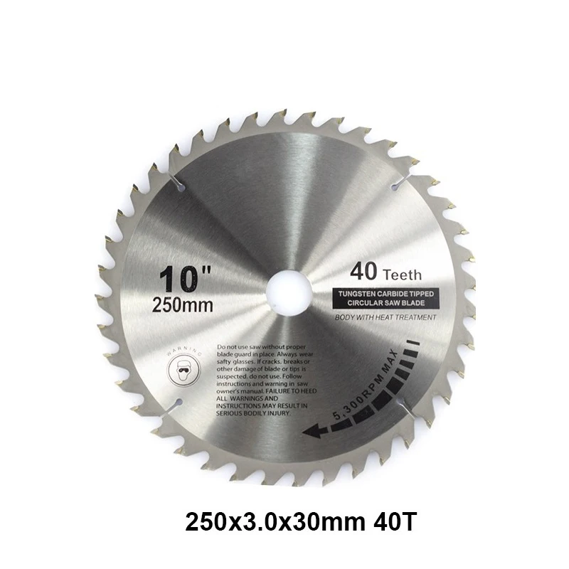 XCAN 1pc 250mm 40T High Quality Carbide Woodworking Saw Blade with 30mm Bore Wood Cutting Disc TCT Circular Saw Blade