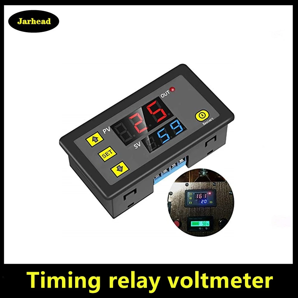 AC 110V 220V DC 12V Digital Time Delay Relay LED Display Cycle Timer Control Switch Adjustable Timing Relay Time Delay Switch