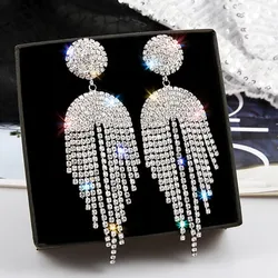 New high-quality zinc alloy rhinestone earrings jewelry drop earrings ladies personality temperament earrings princess hook earr