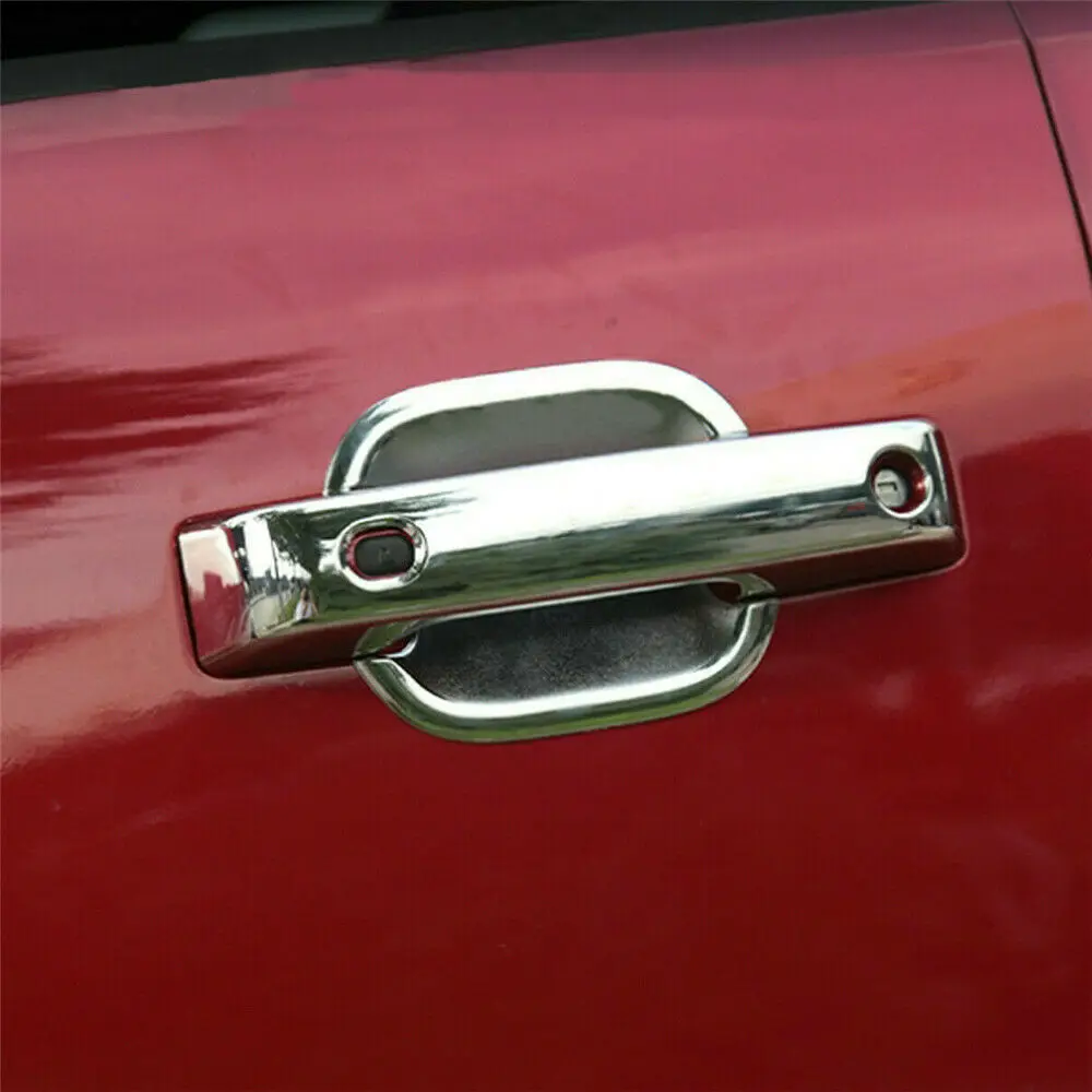 ABS تقليم الكروم سيارة الجانب الأمامي مقبض الباب السلطانية غطاء للفورد F150 4 باب 2021 2022 السيارات ملصقا السيارات اكسسوارات السيارات 8 قطعة #6