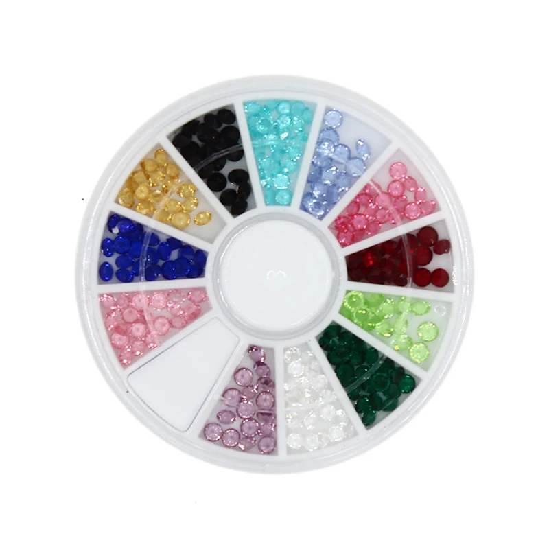 12 colors/box Nail Art Shiny Diamond Gems Style Rhinestone Beads Gel Nail Polish 3D DIY Manicure Jewelry Decoration Tool