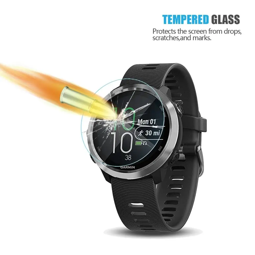 1/4Pack For Garmin Forerunner 645 0.3mm Clear Tempered Glass Screen Protector Anti-Scratch Smartwatch Film For Garmin 645 Music