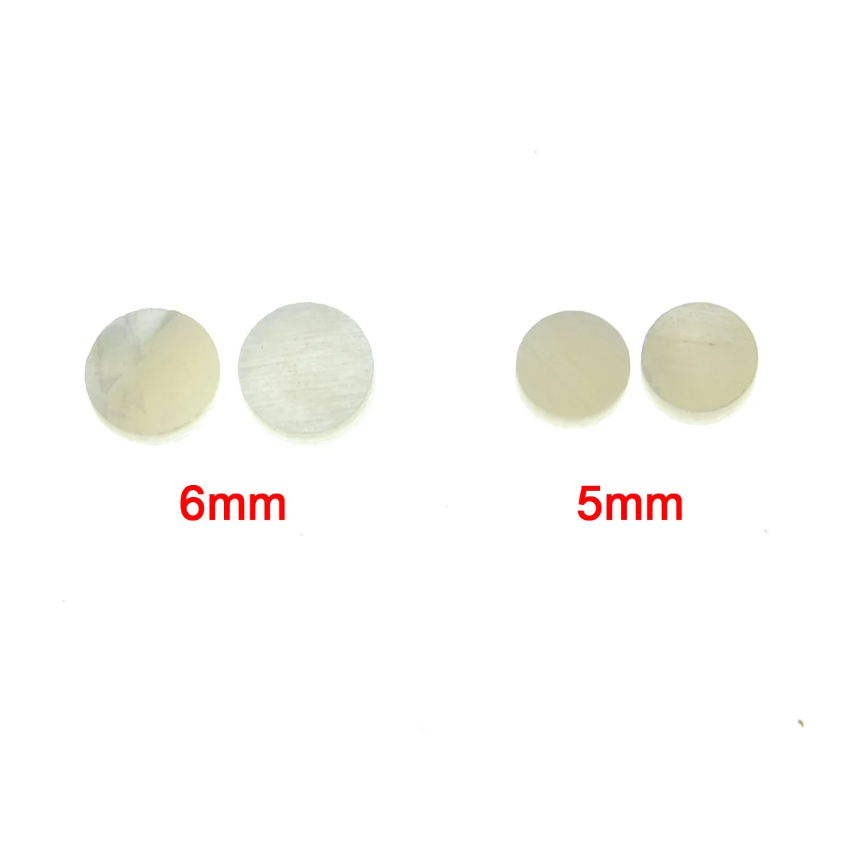KAISH 20pcs 5mm/6mm Natural White Mother of Pearl Guitar Bass Inlay Fingerboard Fret Dots for Guitar Bass