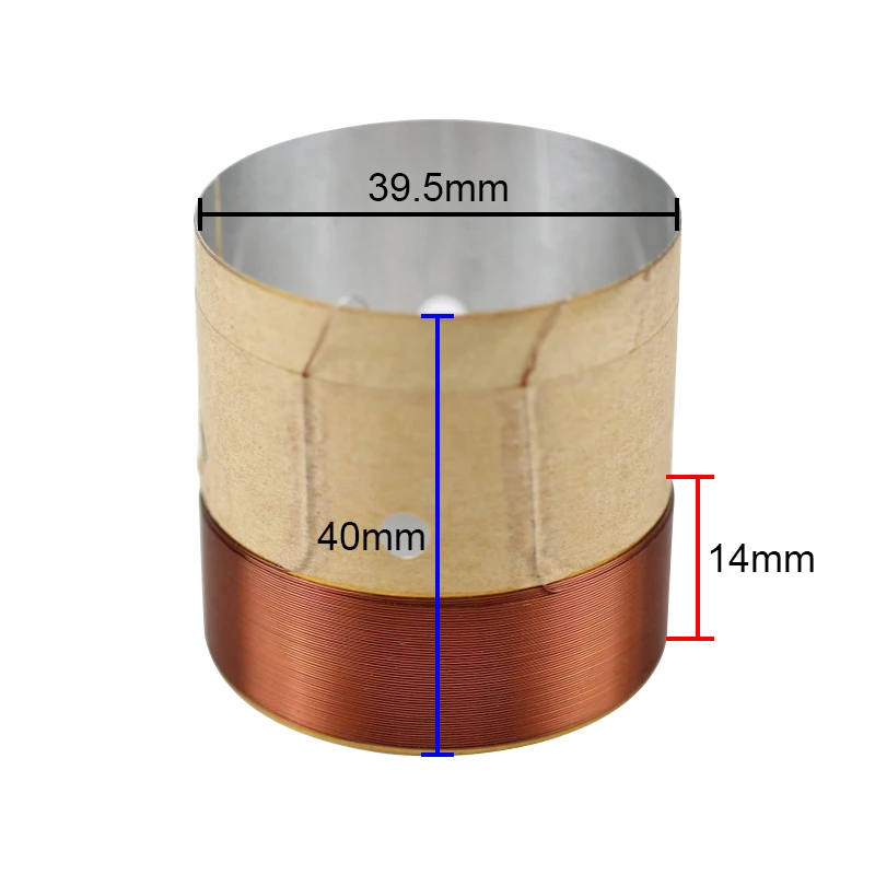 SHEVCHENKO 39.5mm Bass Voice Coil 6-8 OHM Aluminum 2 Layers Copper Wire Coil Repair 40 Core Woofer Speaker Parts 2pcs
