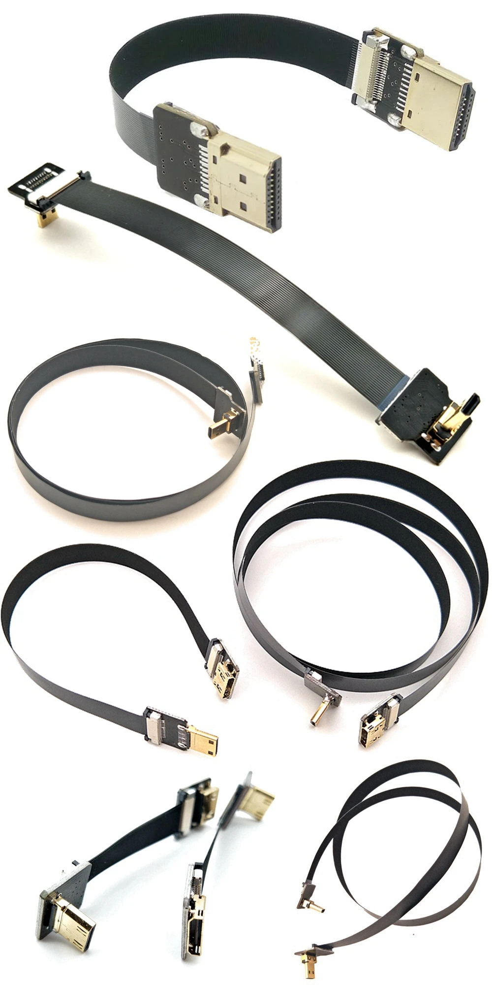 2PCS FPV HD-kompatibel Band Kabel Dual Up Abgewinkelt Grad Typ A Stecker auf Stecker FPC Flach Kabel für multicopter Luftaufnahm