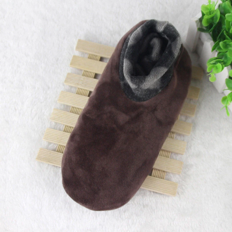 1 Pair Men Women Soft Fleece Socks Thicken Winter Warm Boot Socks 4 Colors Unisex Elastic Non Slip Indoor Floor Socks Slipper