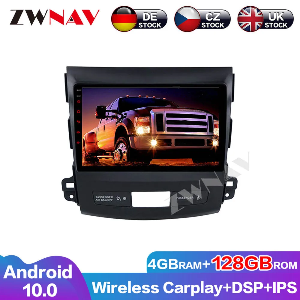 Multimedia 128G Android10 Auto Radio DSP DVD Player Audio Touch Screen Car For Mitsubishi Outlander 2007-2012 GPS Head Unit