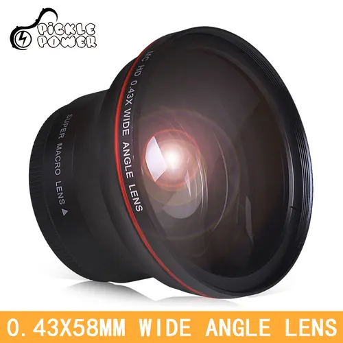 52 55 58MM 0,43x lente de cámara gran angular HD profesional Macro para Canon EOS Rebel 77D T7i T6s T6i T6 T5i T5 T4i T3i T3 SL1 1100D