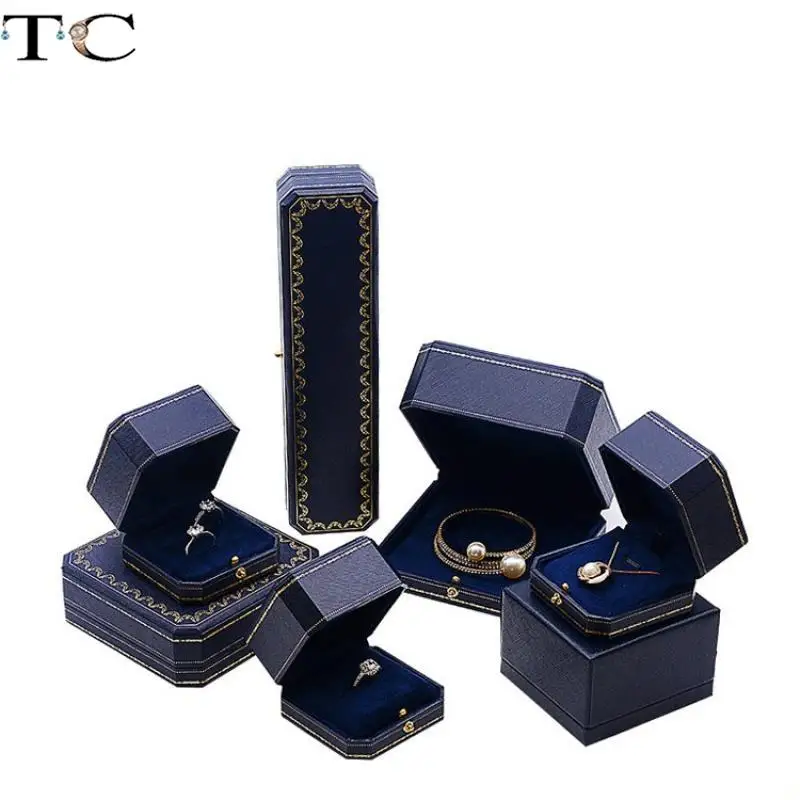 

Octagonal Jewelry Box with Pattern Snap Button Jewelry Storage Packaging Gift Box Ring Necklace Bracelet Box