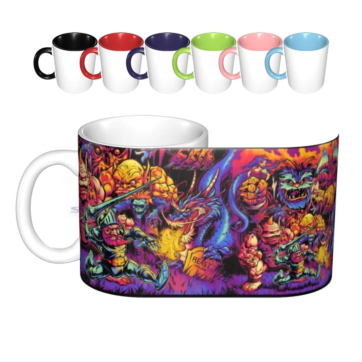 Ghosts 'n' Goblins Ceramic Mugs Coffee Cups Milk Tea Mug Nes Ghosts Goblins Knight Princess Satan Lucifer Dragon Cyclops Video