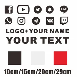 Custom Text Wedding Bar Social Media Sign WEBSITE FACEBOOK Instagram name logo twitter YouTube Snapchat Decal car bike sticker