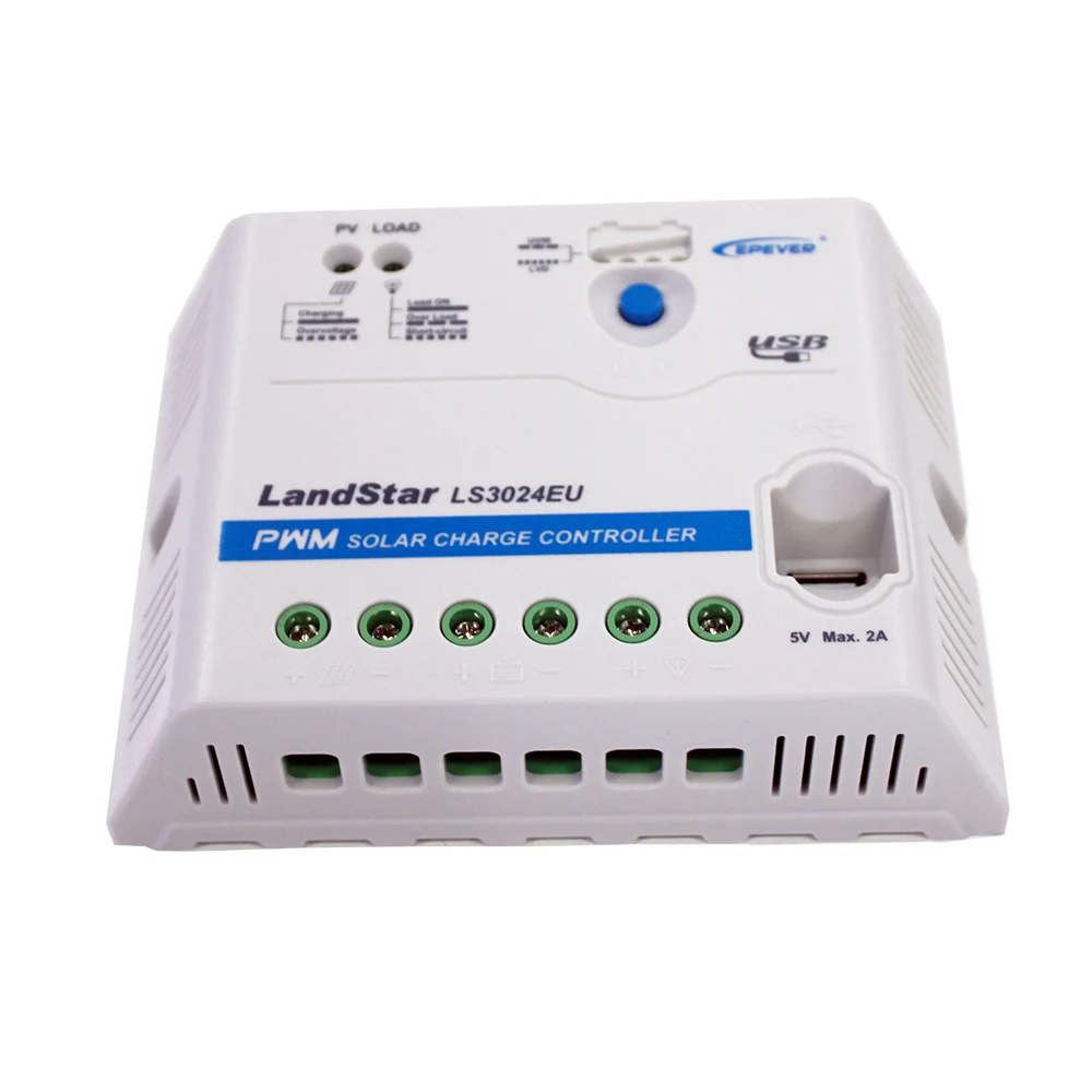 LS-EU series PWM solar regulator controller LS0512EU LS1012EU LS1024EU LS2024EU LS3024EU with USB terminal output bulit in