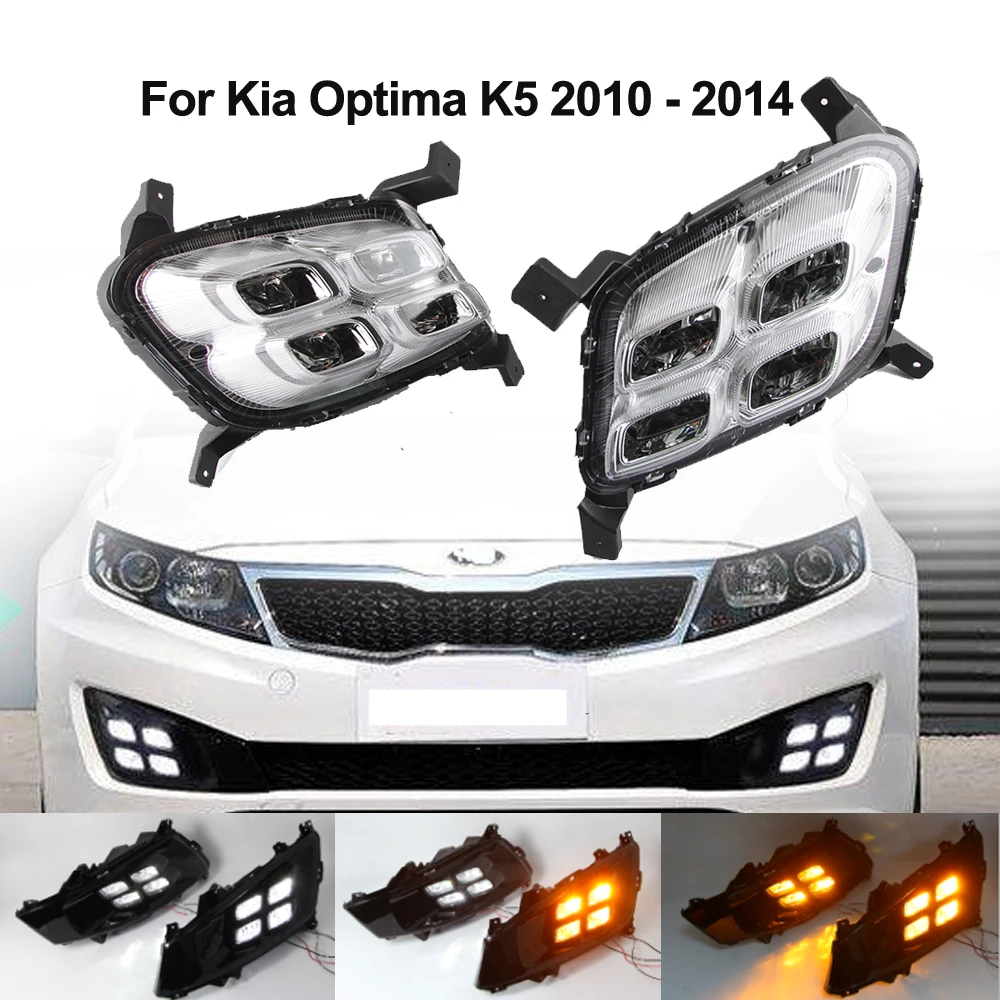 

LED DRL For Kia Optima K5 2010 2011 2012 2013 2014 2pcs Xenon White Headlight Car Daytime Running Light Fog Lights Driving Lamps