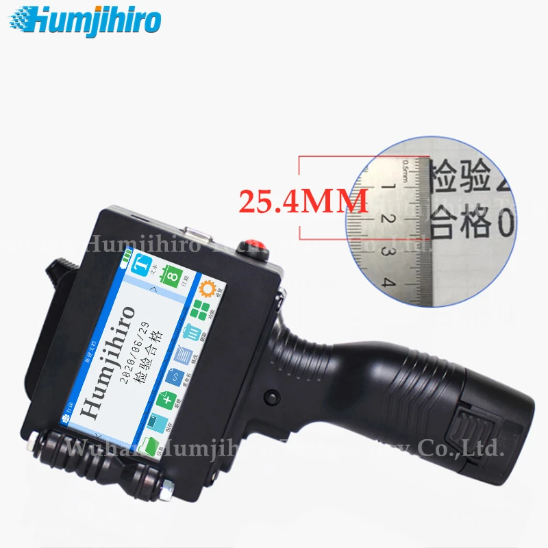 HUMJIHIRO 20 Languages Portable inkjet Printer QR Bar Batch CodeDate Number Logo Expiry Date Label Mobile Thermal Inkjet Printer