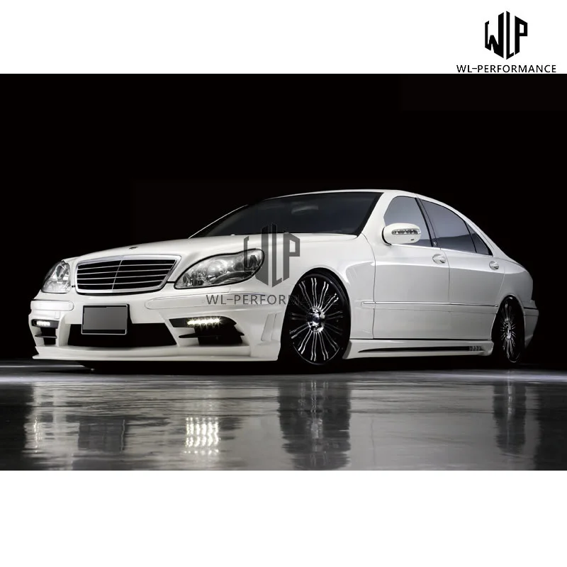 W220 S320 S350 Frp Unpainted Car Body Kit Front Rear Bumper Side Skirts for Mercedes-benz W220 S500 2001-2005