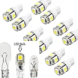 10pcs LED Replacements for Malibu Landscape Light 5 Led/smd Per Bulb 194 T10 T5 Wedge Base Cool White 12v Dc 1407ww