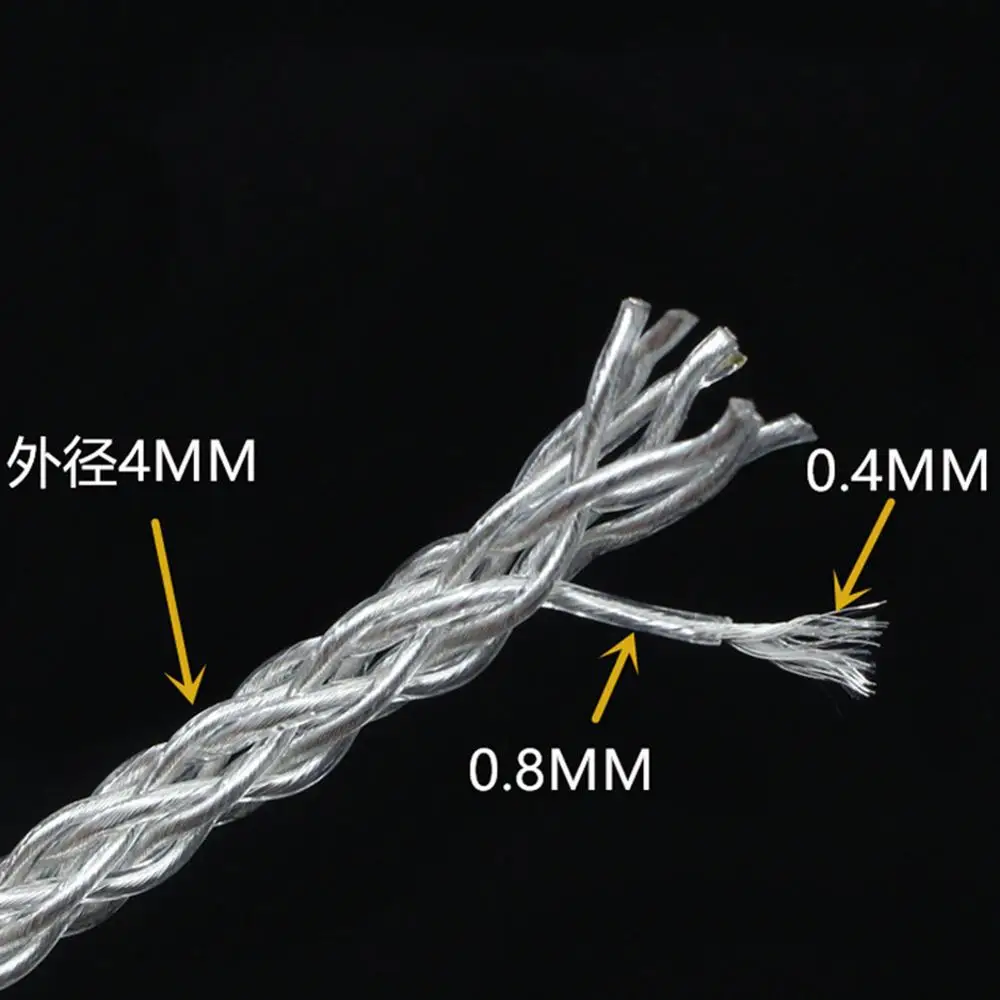Hi-Fi 7N OCC  Silver Plated wire Copper Wire Weaving cable for DIY Audio Headphone Headset upgrade Cable