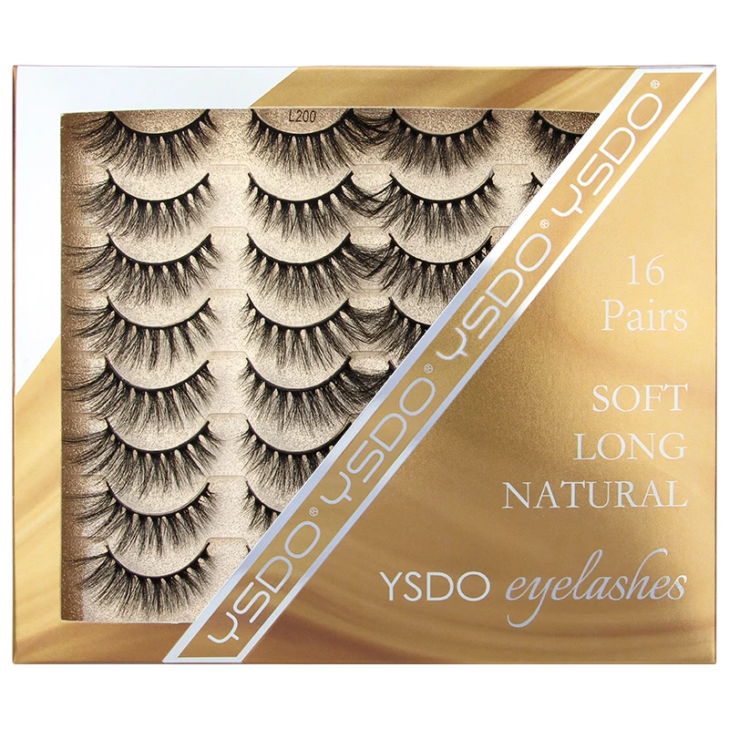 YSDO 3/5/16 Pairs Natural Long False Eyelashes Dramatic Fluffy 3D Mink Lashes Wispy Wholesale Eye Lashes Thick Soft